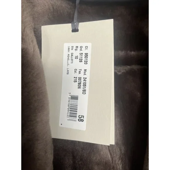 $2495 Gallotti Mens Brown Leather Shearling Fur-Lined Jacket Coat-Eu 54 US 44 - Picture 10 of 10